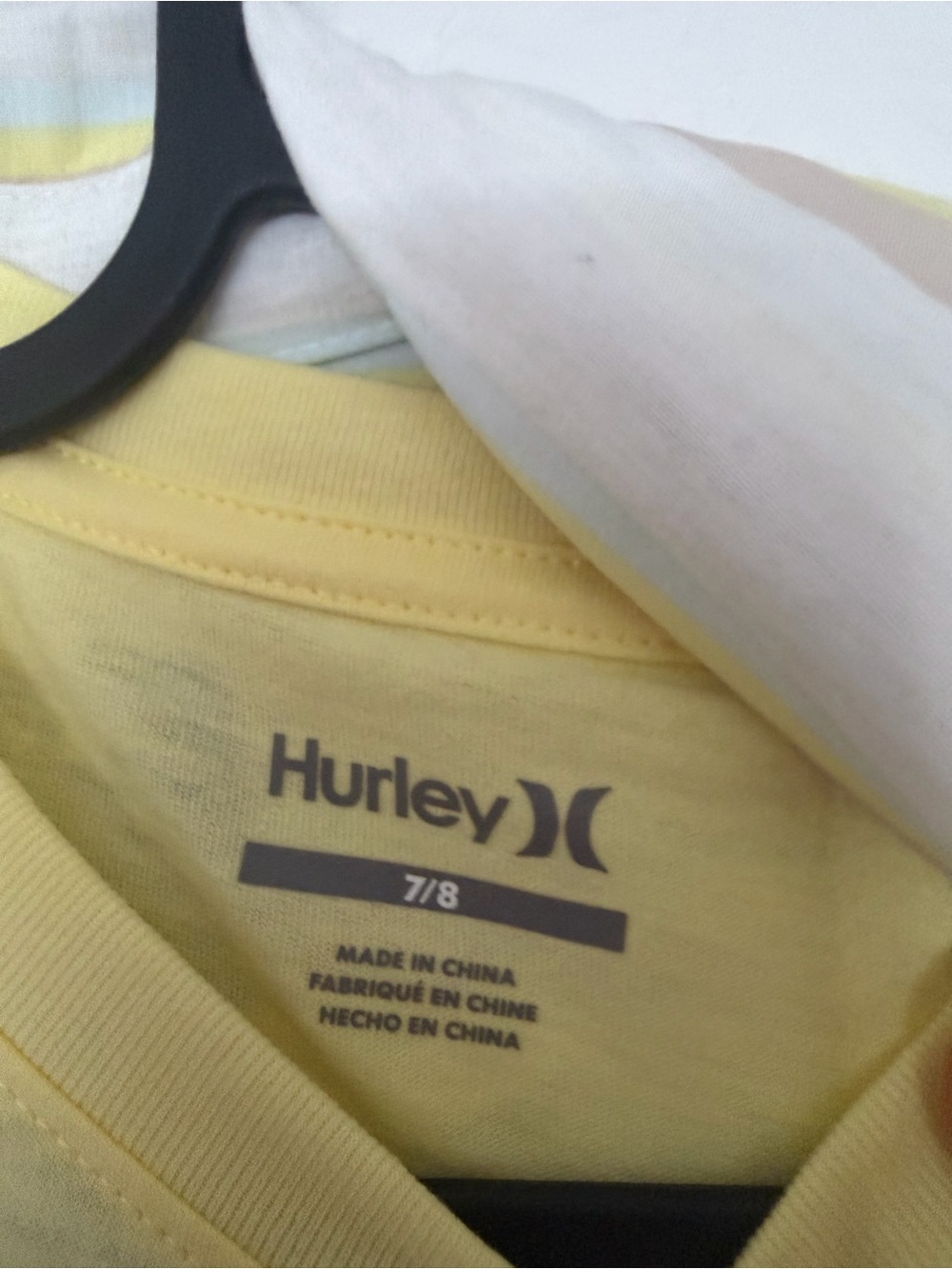 Hurley Boys’ Yellow & Beige Striped Short Sleeve Button-Down Shirt – Size 7/8 - Picture 6 of 6